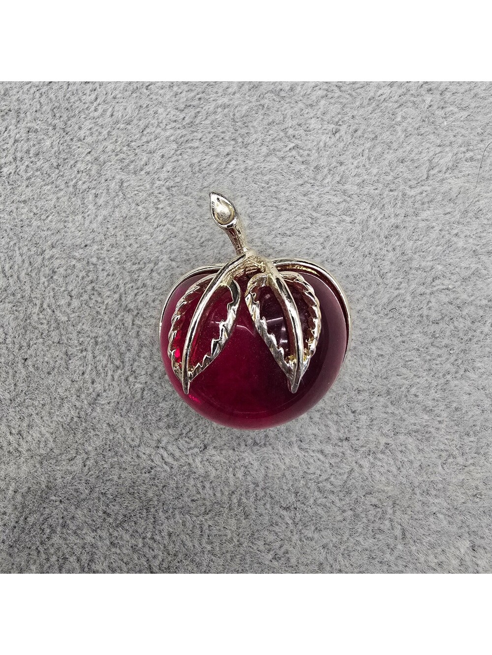 Vintage 1970s Glamour: The Sarah Coventry "Burgundy" Apple Brooch